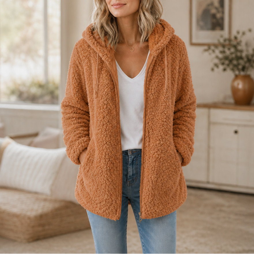 Tiffany | Classic Hooded Zip-Up Sherpa Jacket Women