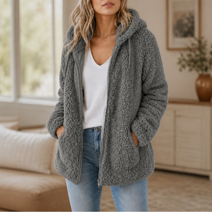 Tiffany | Classic Hooded Zip-Up Sherpa Jacket Women