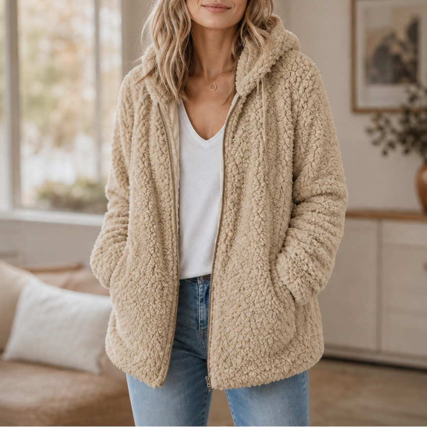 Tiffany | Classic Hooded Zip-Up Sherpa Jacket Women