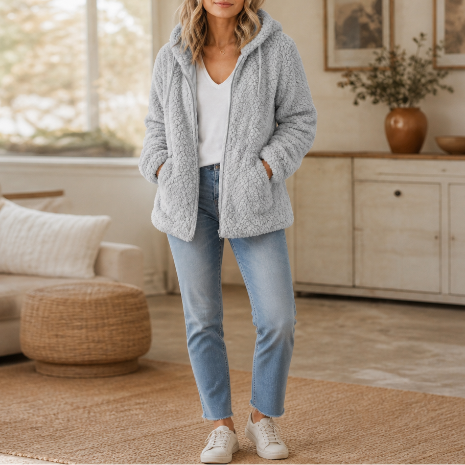Tiffany | Classic Hooded Zip-Up Sherpa Jacket Women