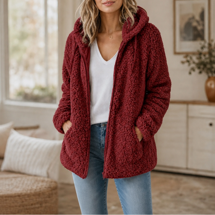 Tiffany | Classic Hooded Zip-Up Sherpa Jacket Women