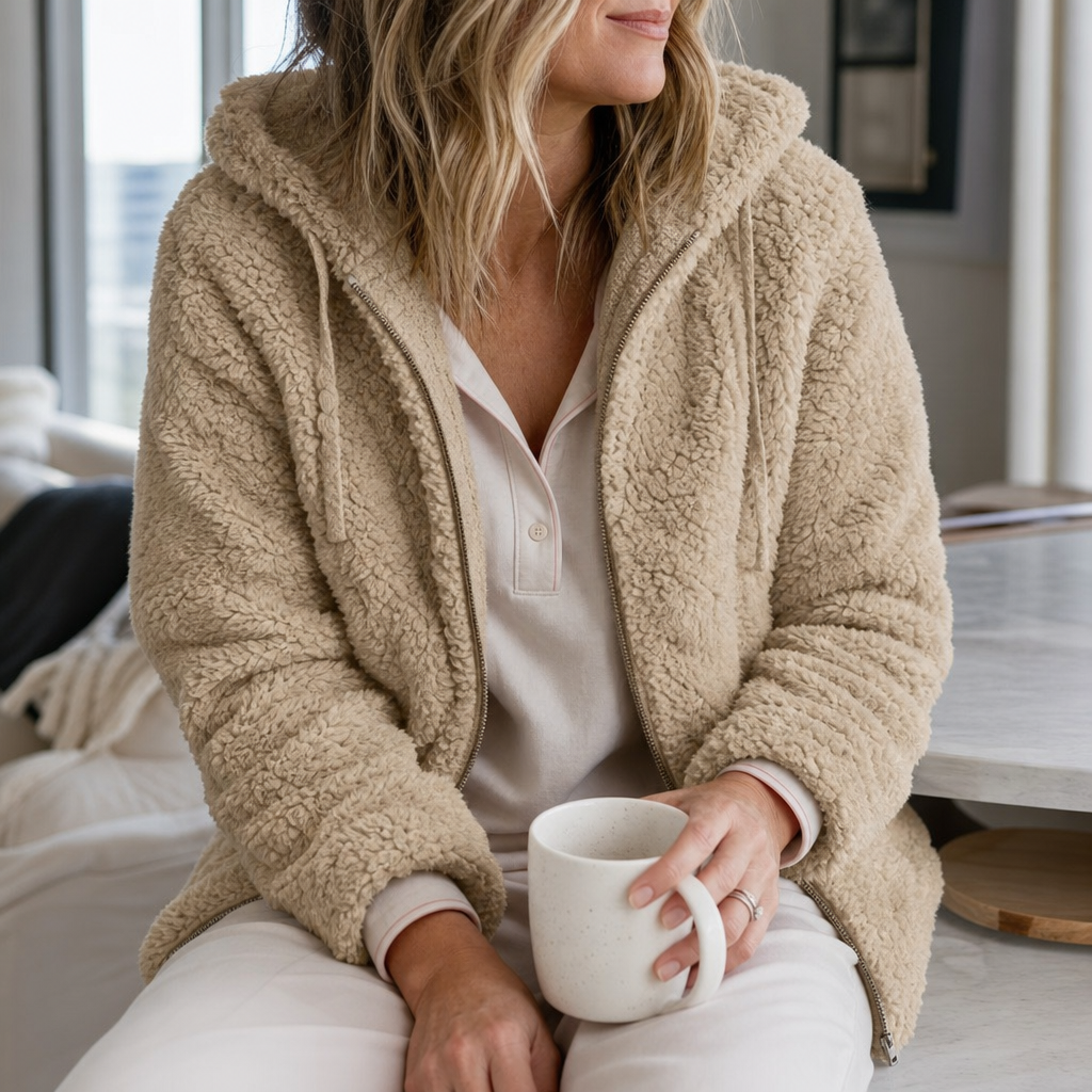 Tiffany | Classic Hooded Zip-Up Sherpa Jacket Women