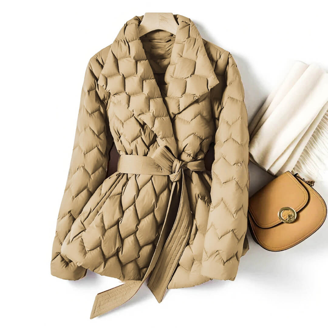 Tiffany | Refined Belted Quilted Puffer Jacket Women