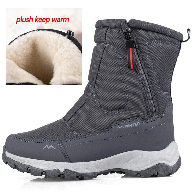 Tyler | Plush-Lined Mid-Calf Zip-Up Mens Snow Boots