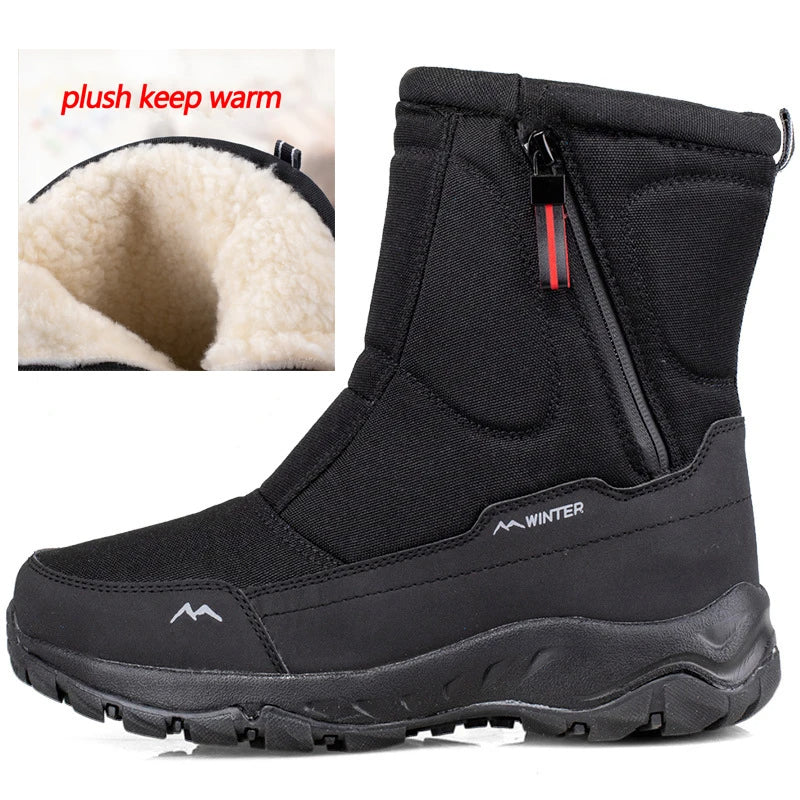 Tyler | Plush-Lined Mid-Calf Zip-Up Mens Snow Boots