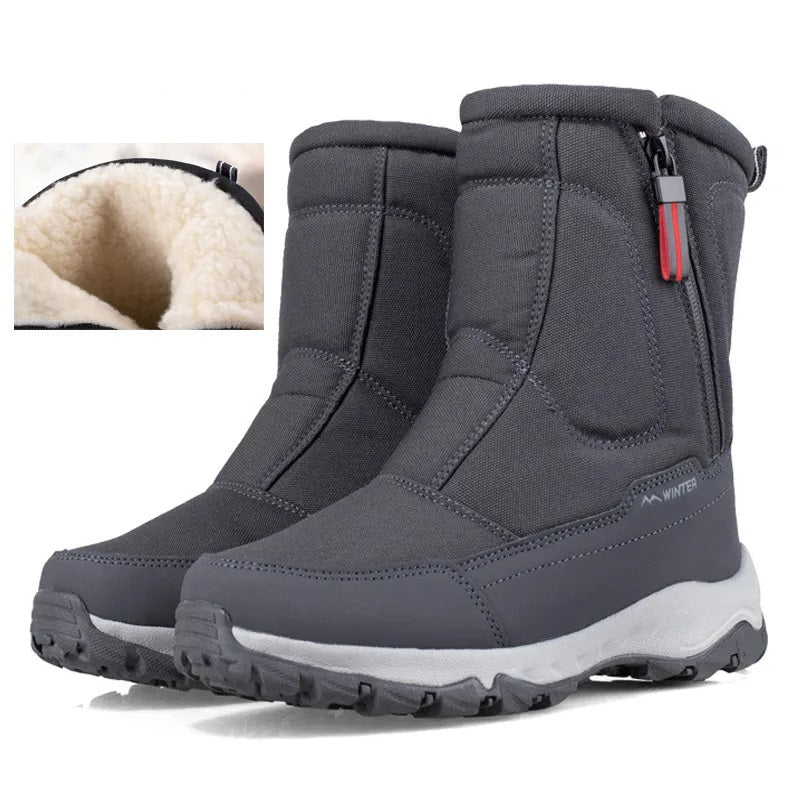 Tyler | Plush-Lined Mid-Calf Zip-Up Mens Snow Boots