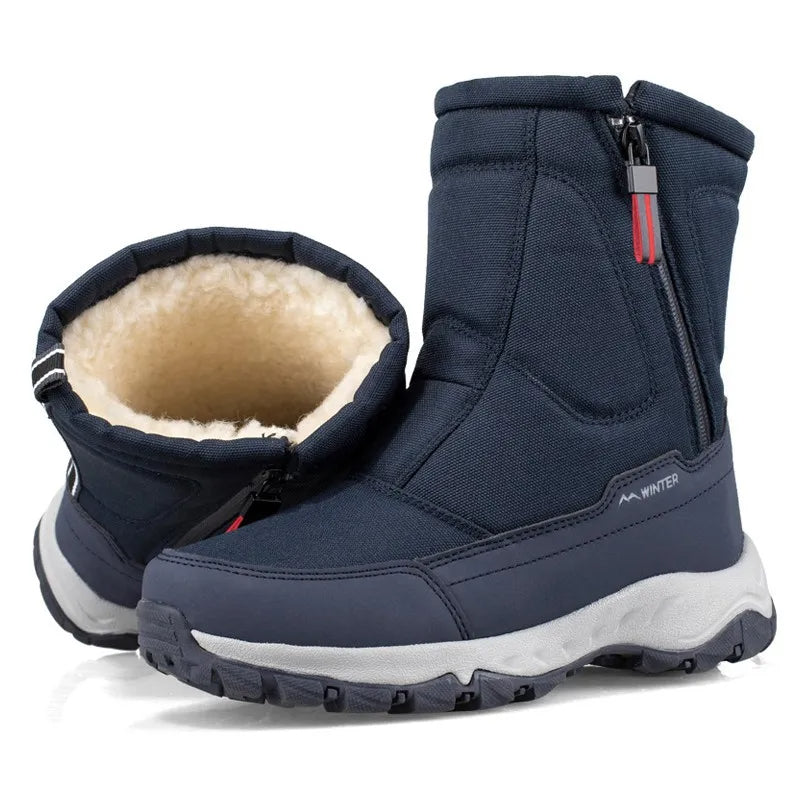 Tyler | Plush-Lined Mid-Calf Zip-Up Mens Snow Boots
