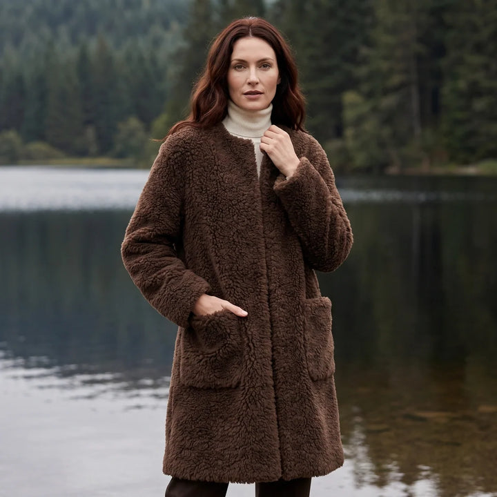 Victoria | Chic Longline Sherpa Jacket Women