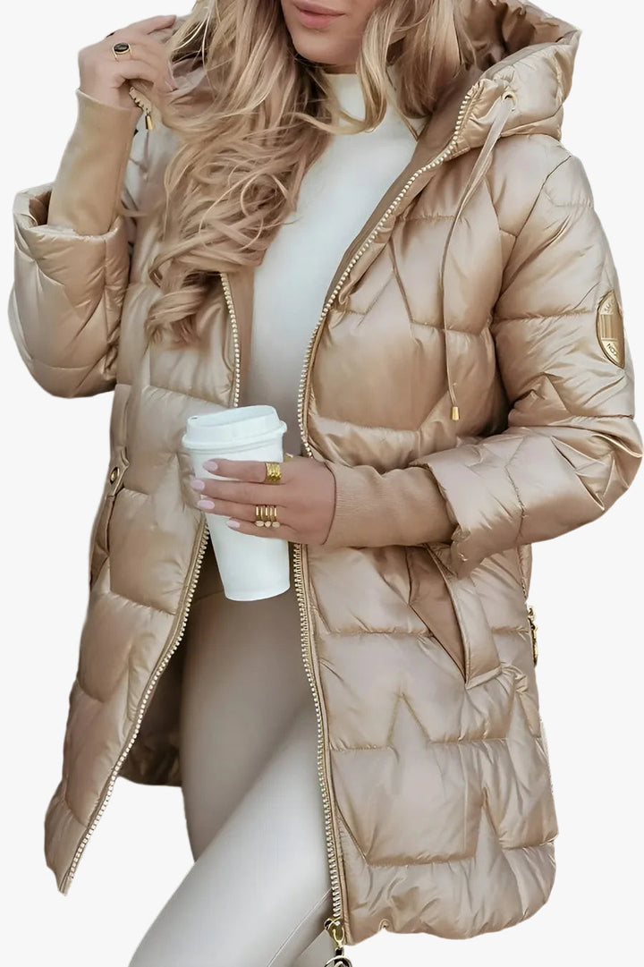 Virginia | Long Quilted Hooded Puffer Jacket Women