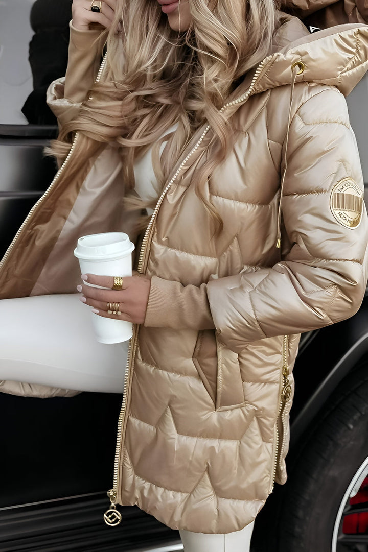 Virginia | Long Quilted Hooded Puffer Jacket Women