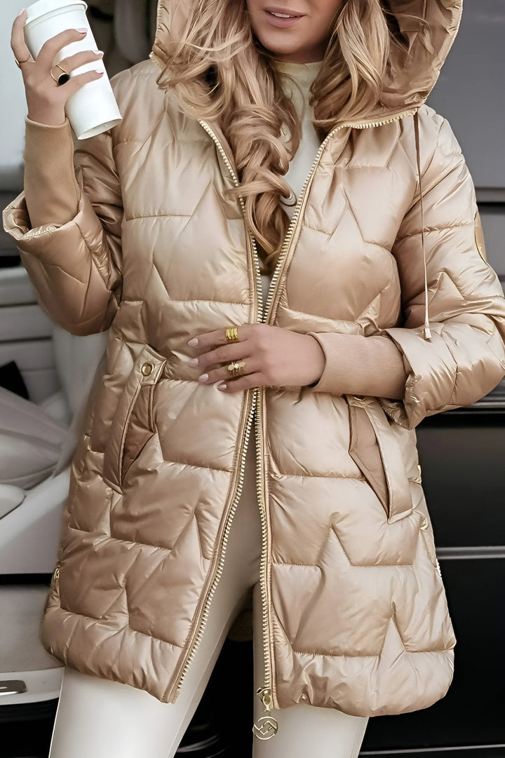 Virginia | Long Quilted Hooded Puffer Jacket Women