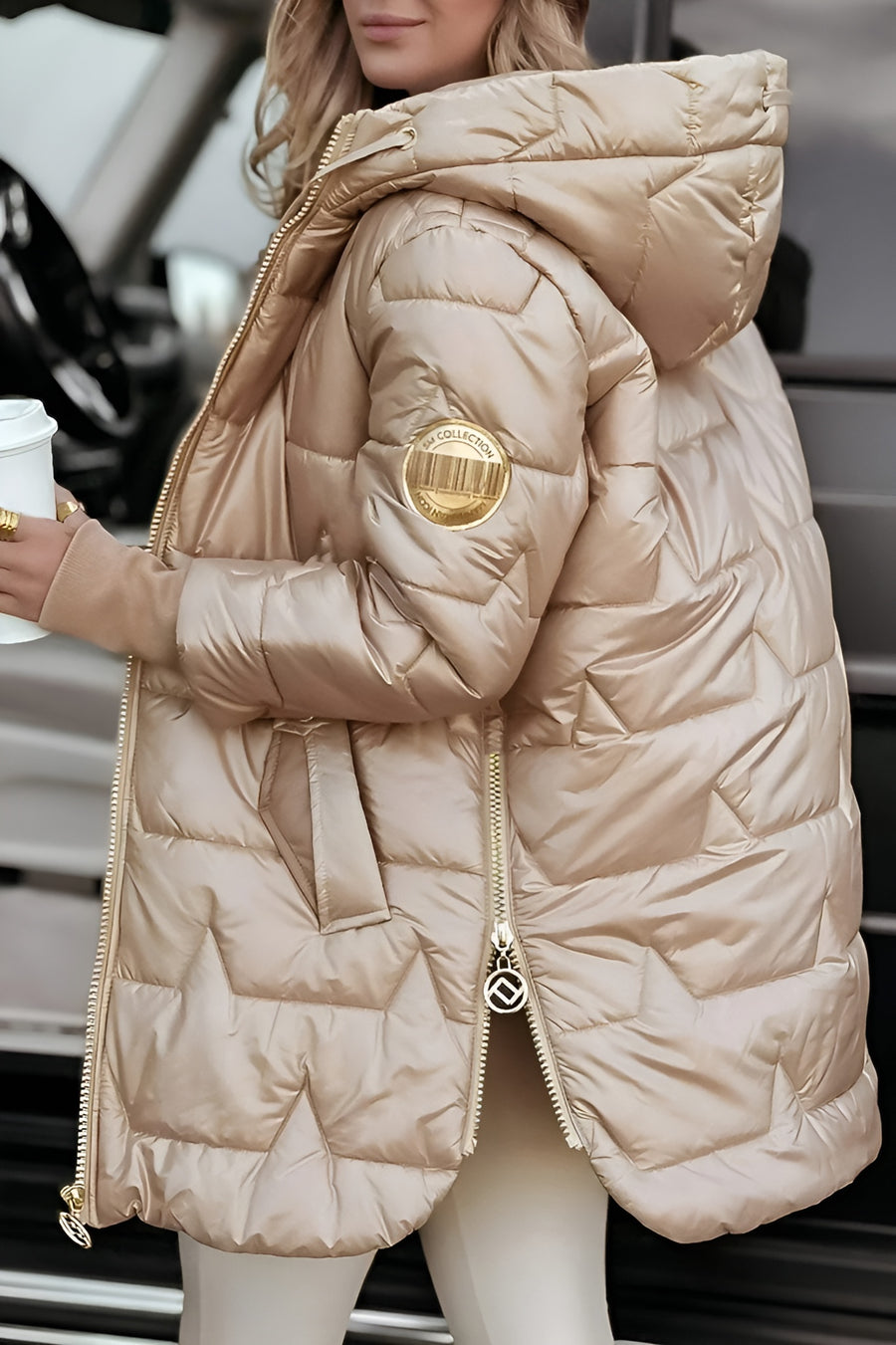 Virginia | Long Quilted Hooded Puffer Jacket Women