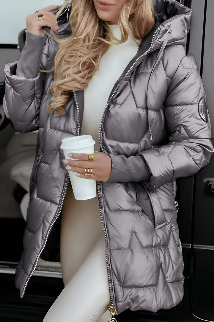 Virginia | Long Quilted Hooded Puffer Jacket Women