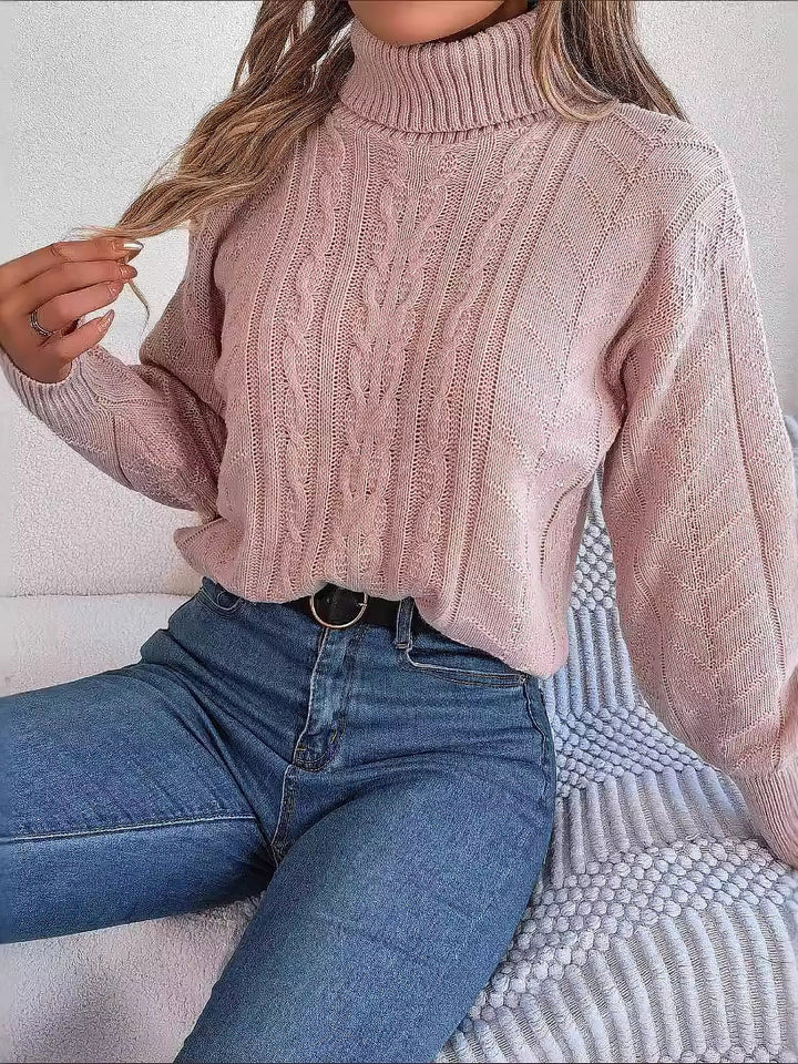 Virginia | Oversized Cable Knit Turtleneck Sweater