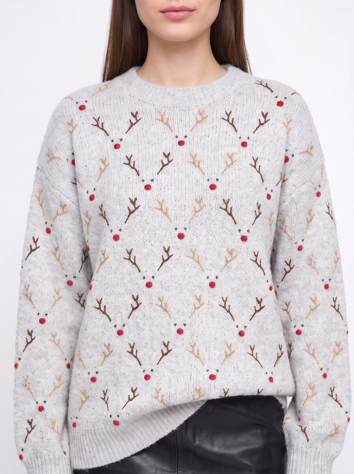 Virginia | Oversized Reindeer Knit Christmas Sweater Women