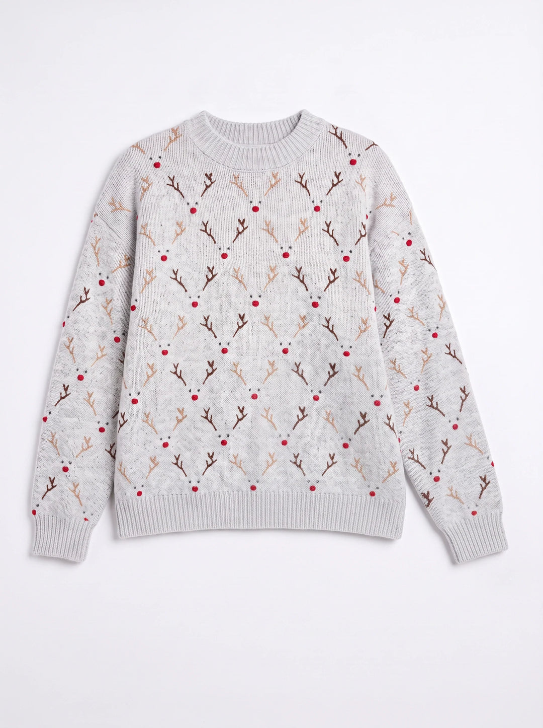 Virginia | Oversized Reindeer Knit Christmas Sweater Women