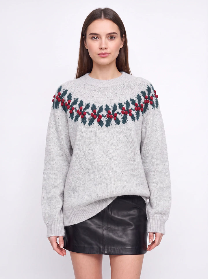 Virginia | Oversized Reindeer Knit Christmas Sweater Women