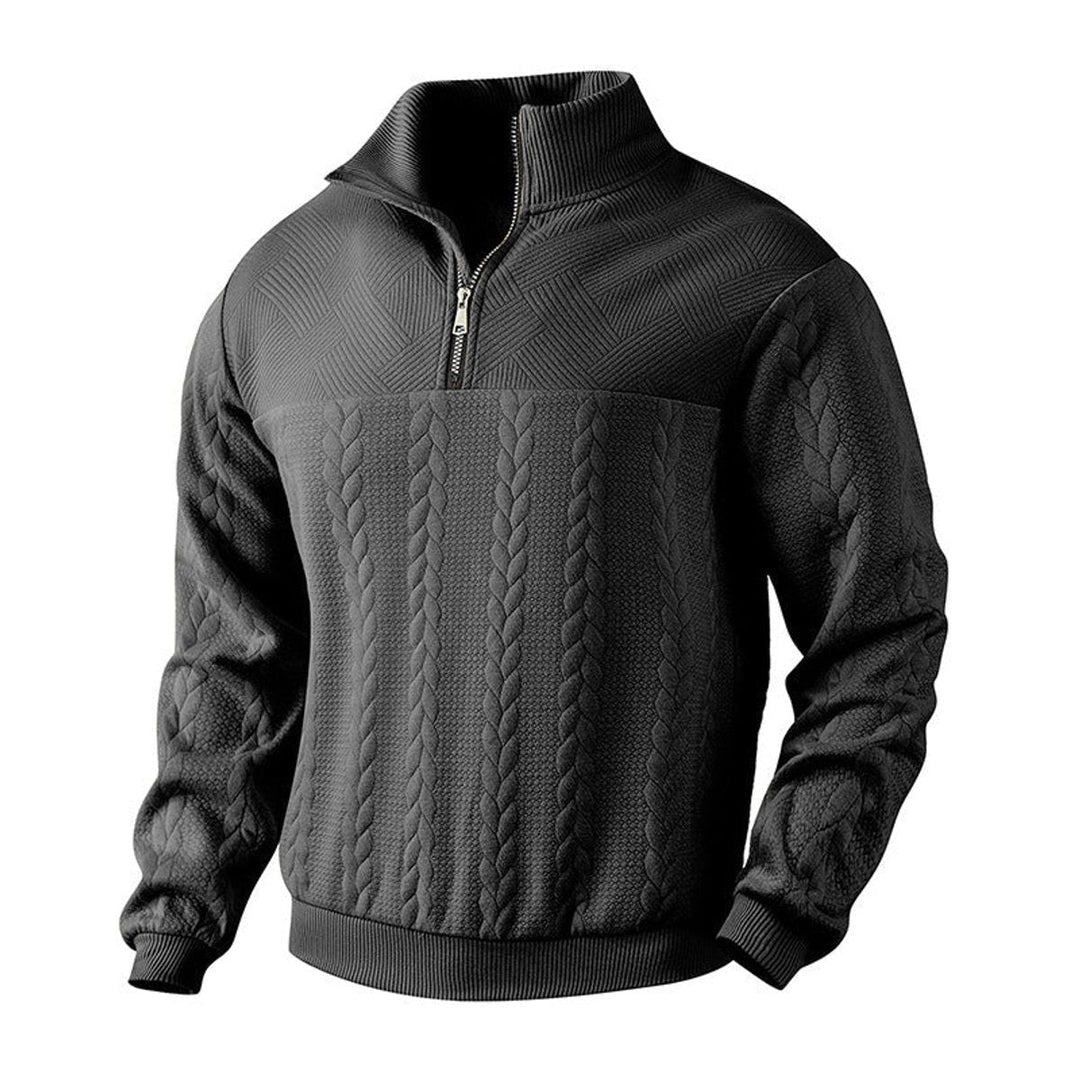 Willie | Cable-Knit Quarter-Zip Mens Knit Sweater