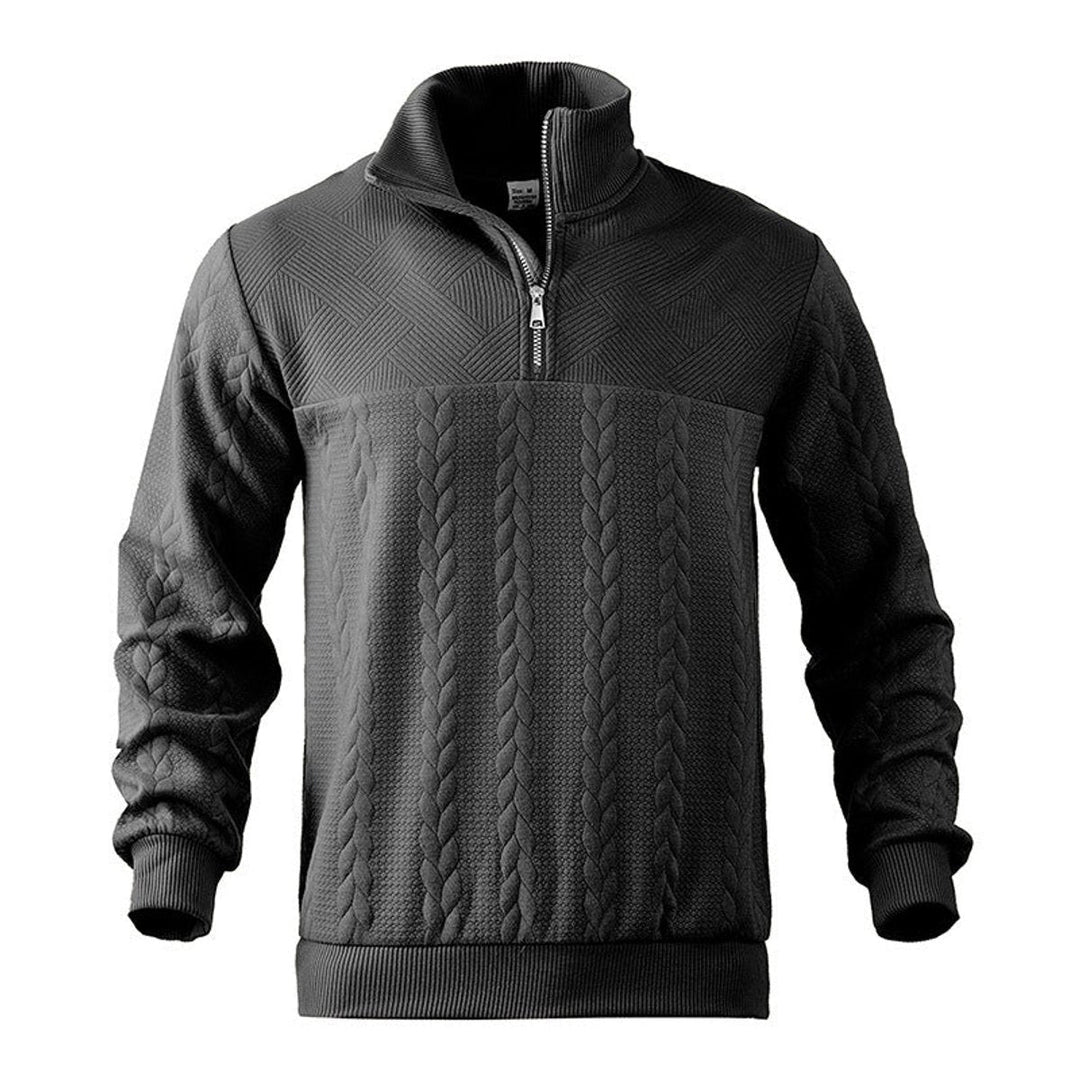Willie | Cable-Knit Quarter-Zip Mens Knit Sweater