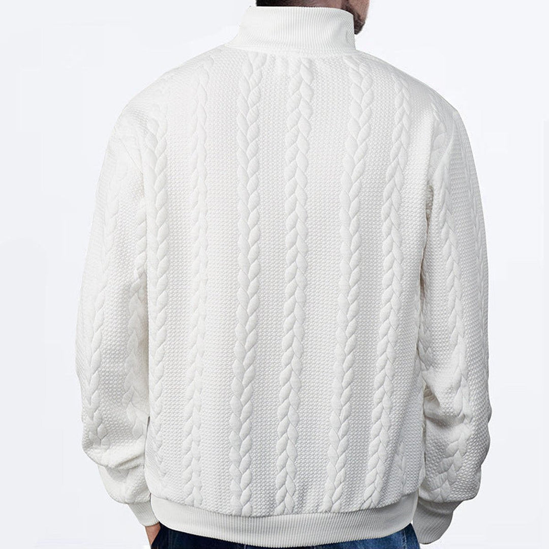 Willie | Cable-Knit Quarter-Zip Mens Knit Sweater
