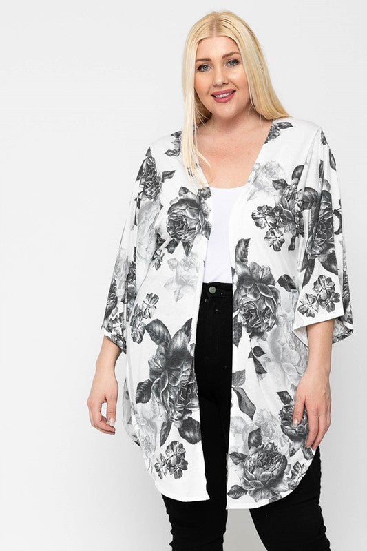 SHIRT- Queen Rosie- Black and white never looked so good in a kimono